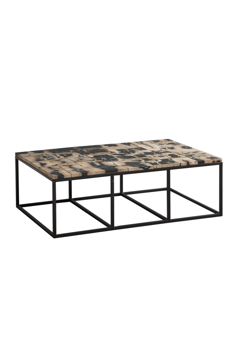 Table basse rectangulaire en bois pétrifié | Andrew Martin Luca | Meubleluxe.fr