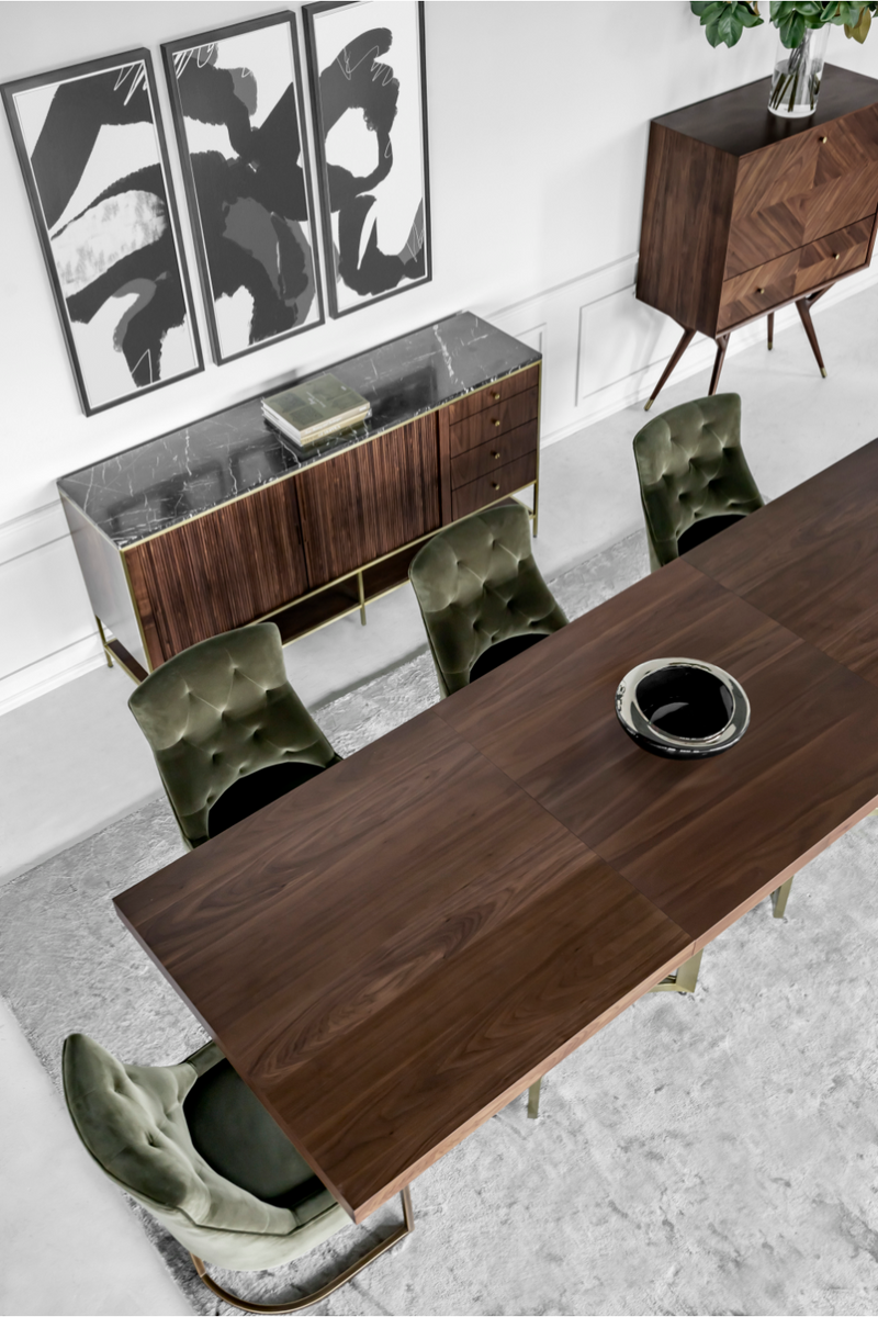 Buffet en bois avec dessus en marbre noir L | Andrew Martin Chester | Meubleluxe.fr