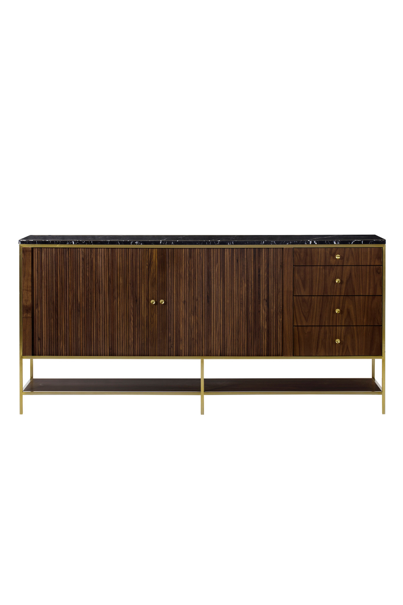 Buffet en bois avec dessus en marbre noir L | Andrew Martin Chester | Meubleluxe.fr