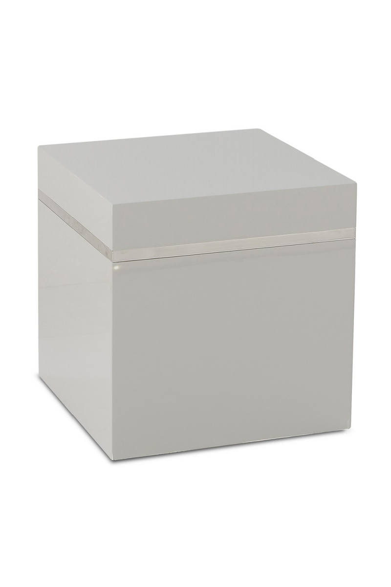 Table d'appoint cubique en taupe clair | Andrew Martin Ella | Meubleluxe.fr