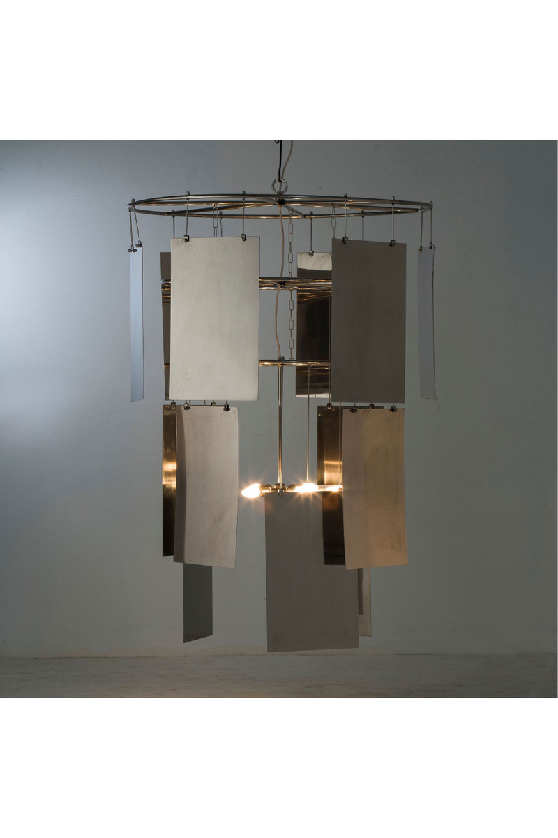 Stainless Steel Sheets Chandelier L | Andrew Martin Marilyn | Meubleluxe.fr