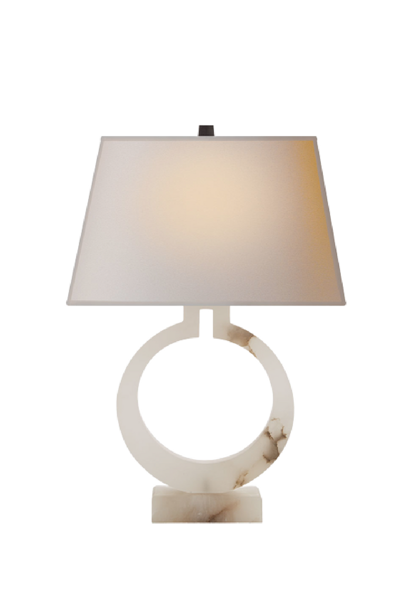 Lampe de table en marbre blanc | Andrew Martin Ring Form | Meubleluxe.fr