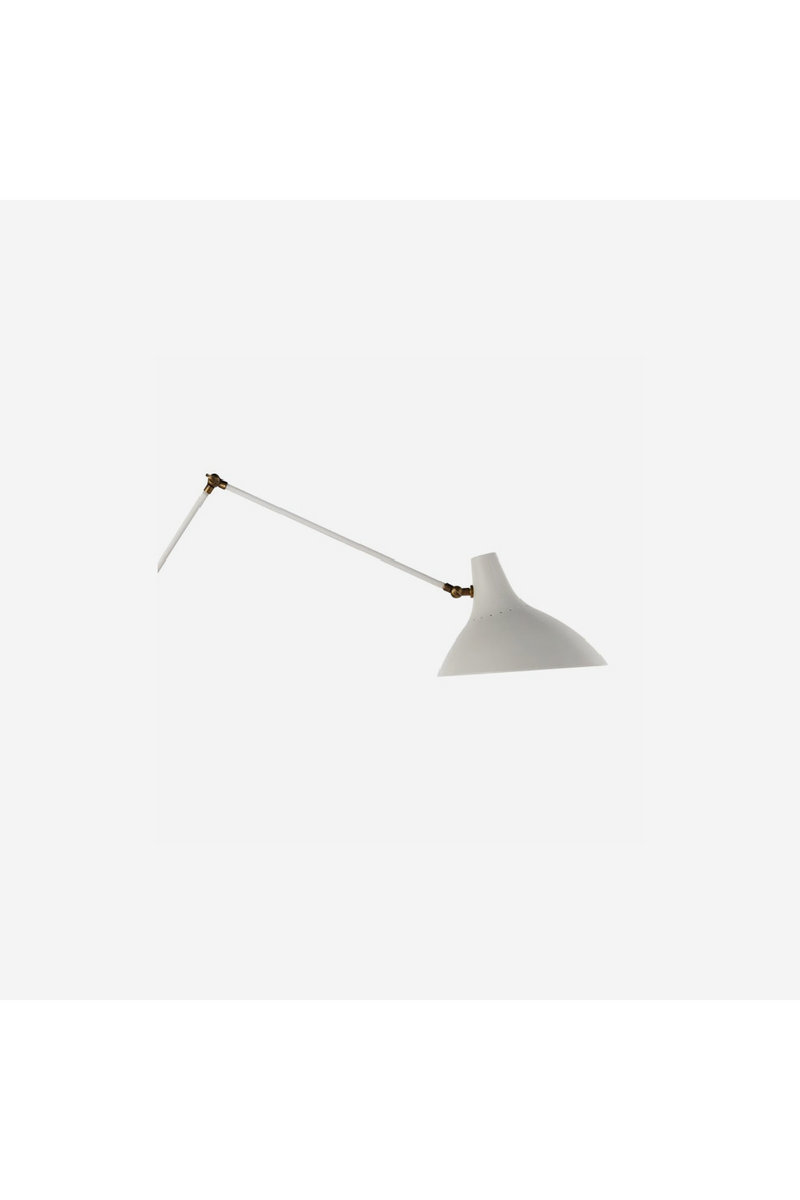 Lampadaire blanc en laiton vieilli | Andrew Martin Charlton | Meubleluxe.fr