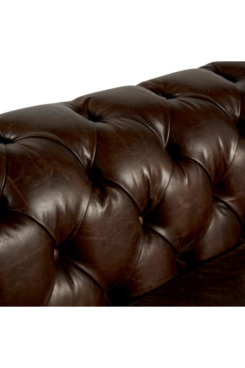 Canapé Chesterfield en cuir brun foncé | Andrew Martin Rebel | Meubleluxe.fr