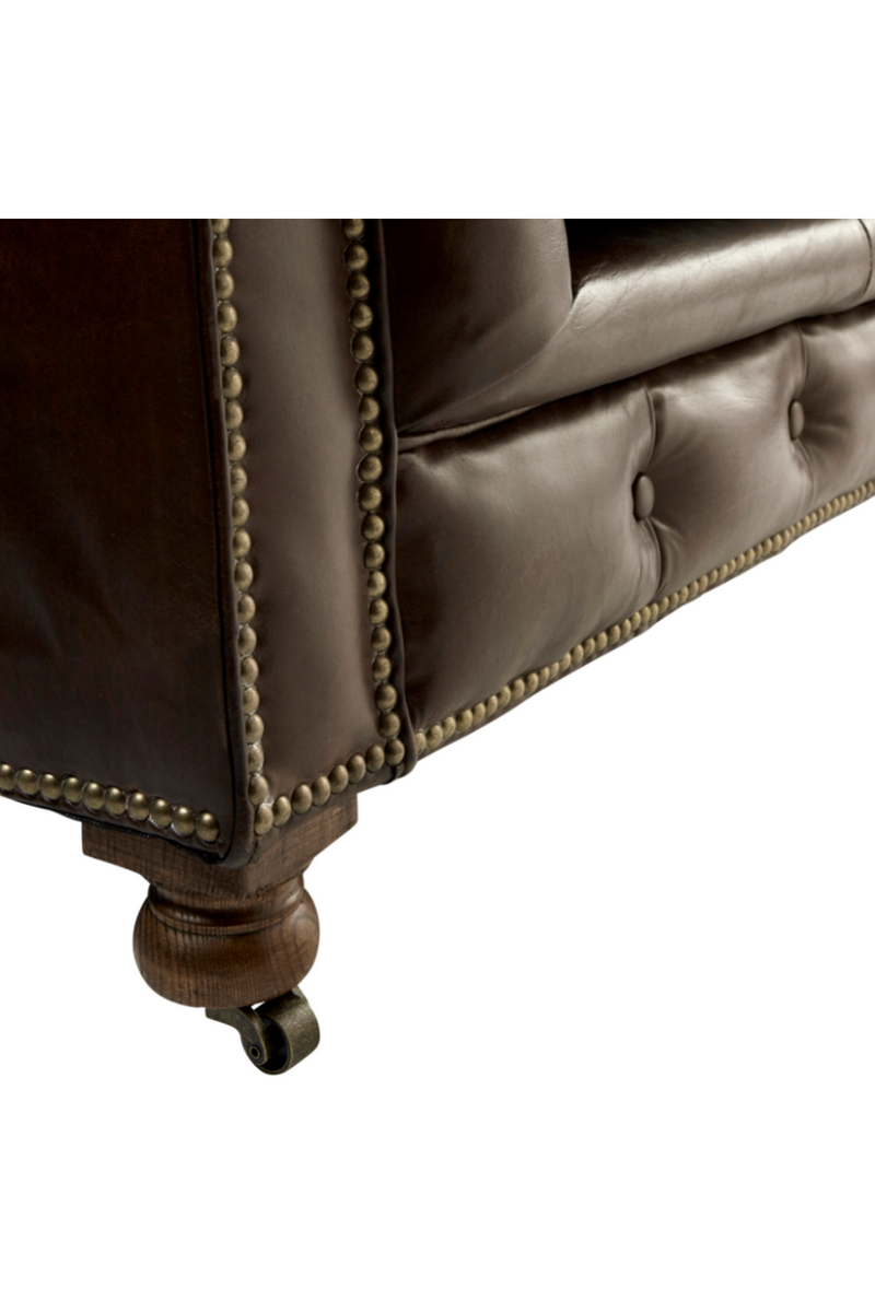 Canapé Chesterfield en cuir brun foncé | Andrew Martin Rebel | Meubleluxe.fr