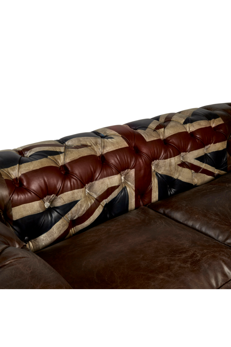 Canapé Union Jack en cuir brun foncé | Andrew Martin Rebel | Meubleluxe.fr