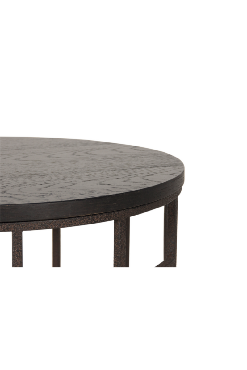 Table d'appoint circulaire en bois noir | Andrew Martin Blackout | Meubleluxe.fr