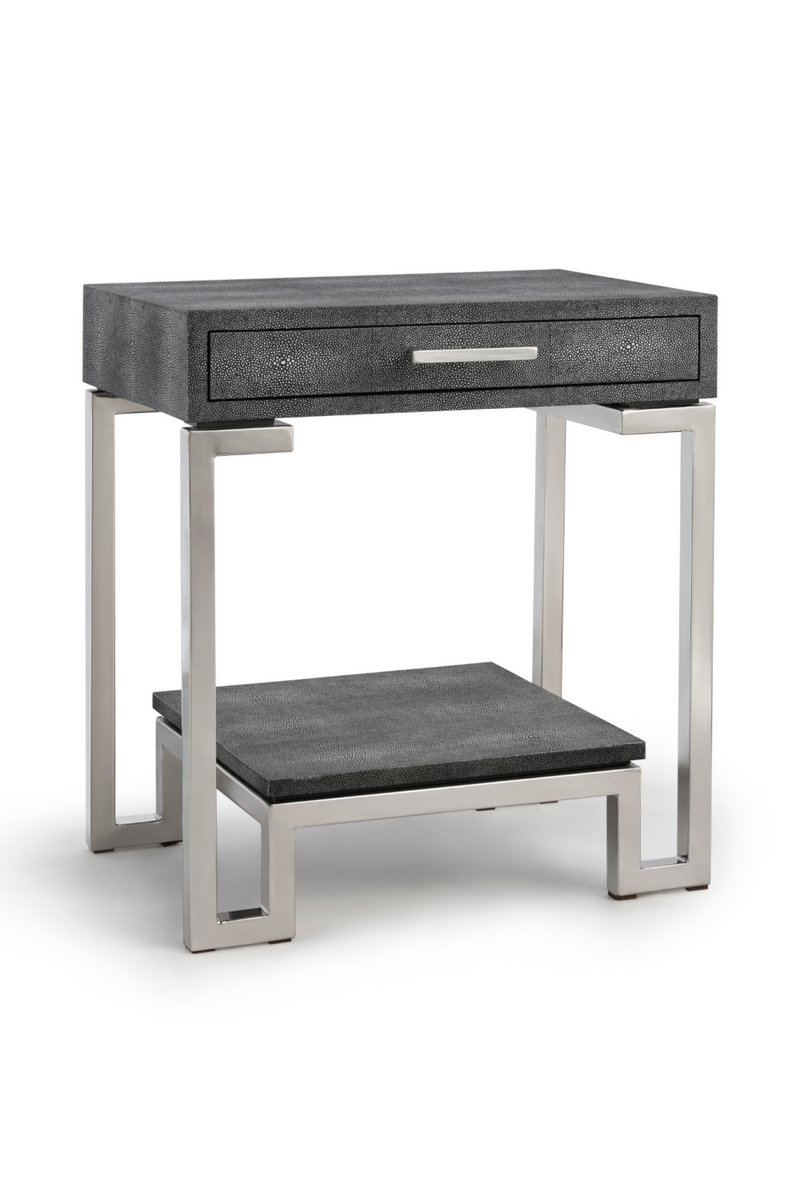 Table d'appoint en galuchat gris | Andrew Martin Flex | Meubleluxe.fr