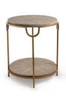Table d'appoint dorée en similicuir | Andrew Martin Katia | Meubleluxe.fr