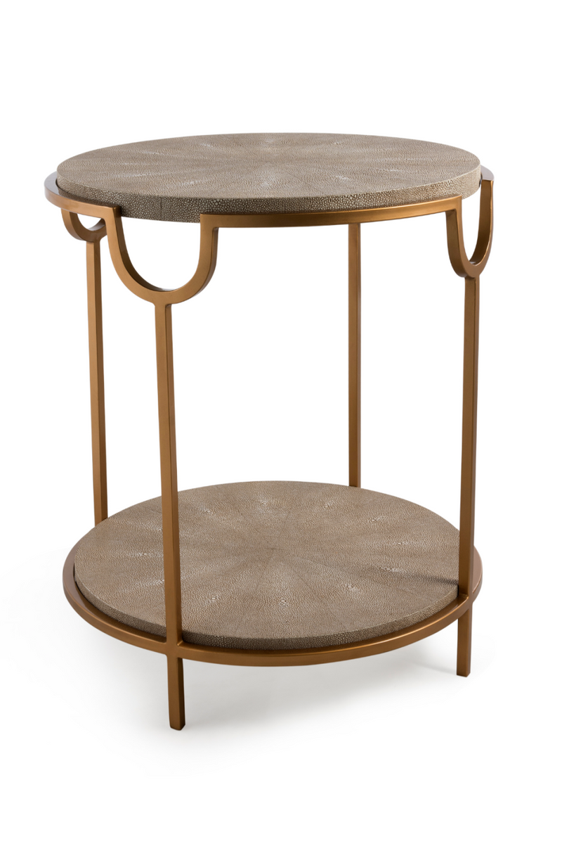 Table d'appoint dorée en similicuir | Andrew Martin Katia | Meubleluxe.fr