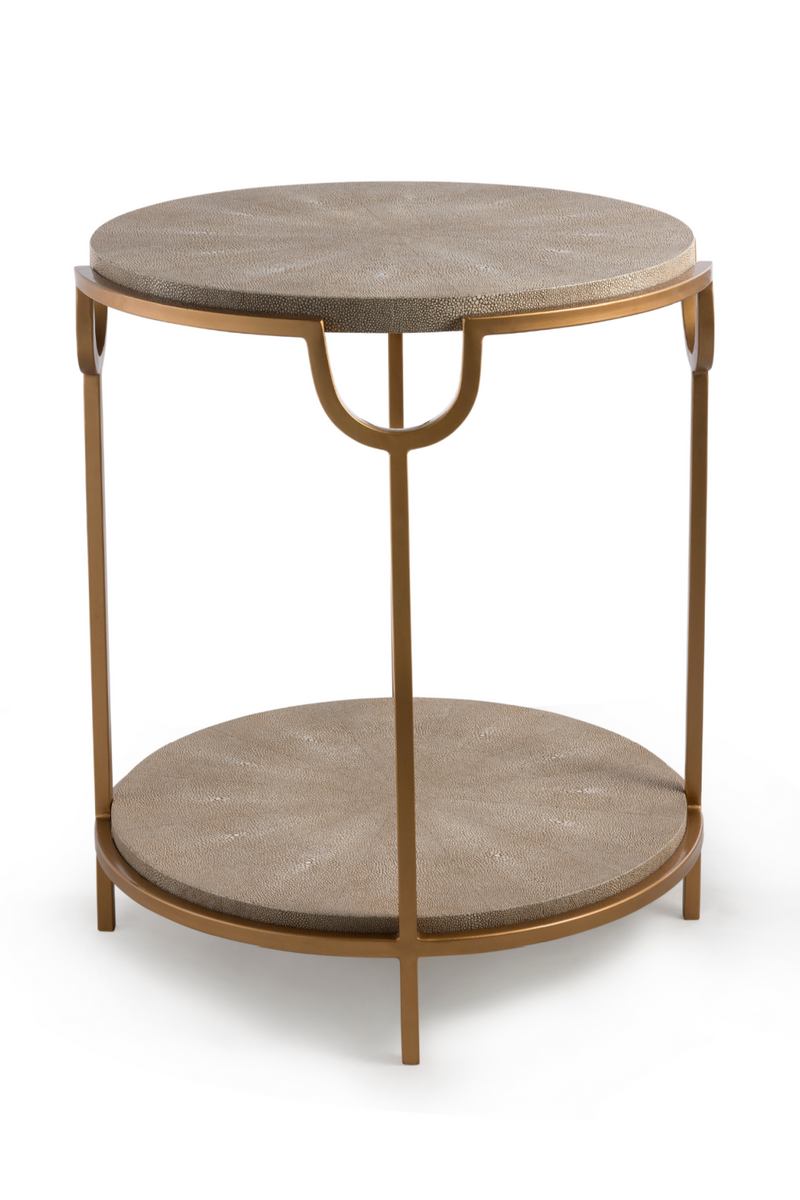 Table d'appoint dorée en similicuir | Andrew Martin Katia | Meubleluxe.fr