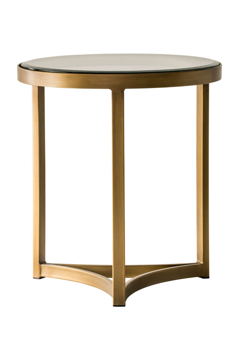 Table d'appoint dorée en verre | Andrew Martin Sundance | Meubleluxe.fr