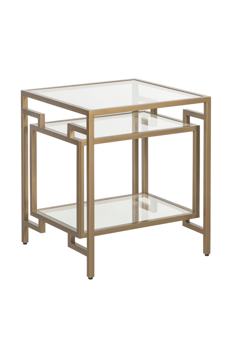 Table d'appoint dorée en en verre | Andrew Martin Architect | Meubleluxe.fr