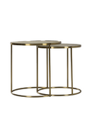Table d'appoint gigogne en laiton brossé | Andrew Martin Ringo | Meubleluxe.fr