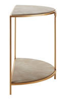 Console demi-lune en galuchat crème | Andrew Martin Elise | Meubleluxe.fr