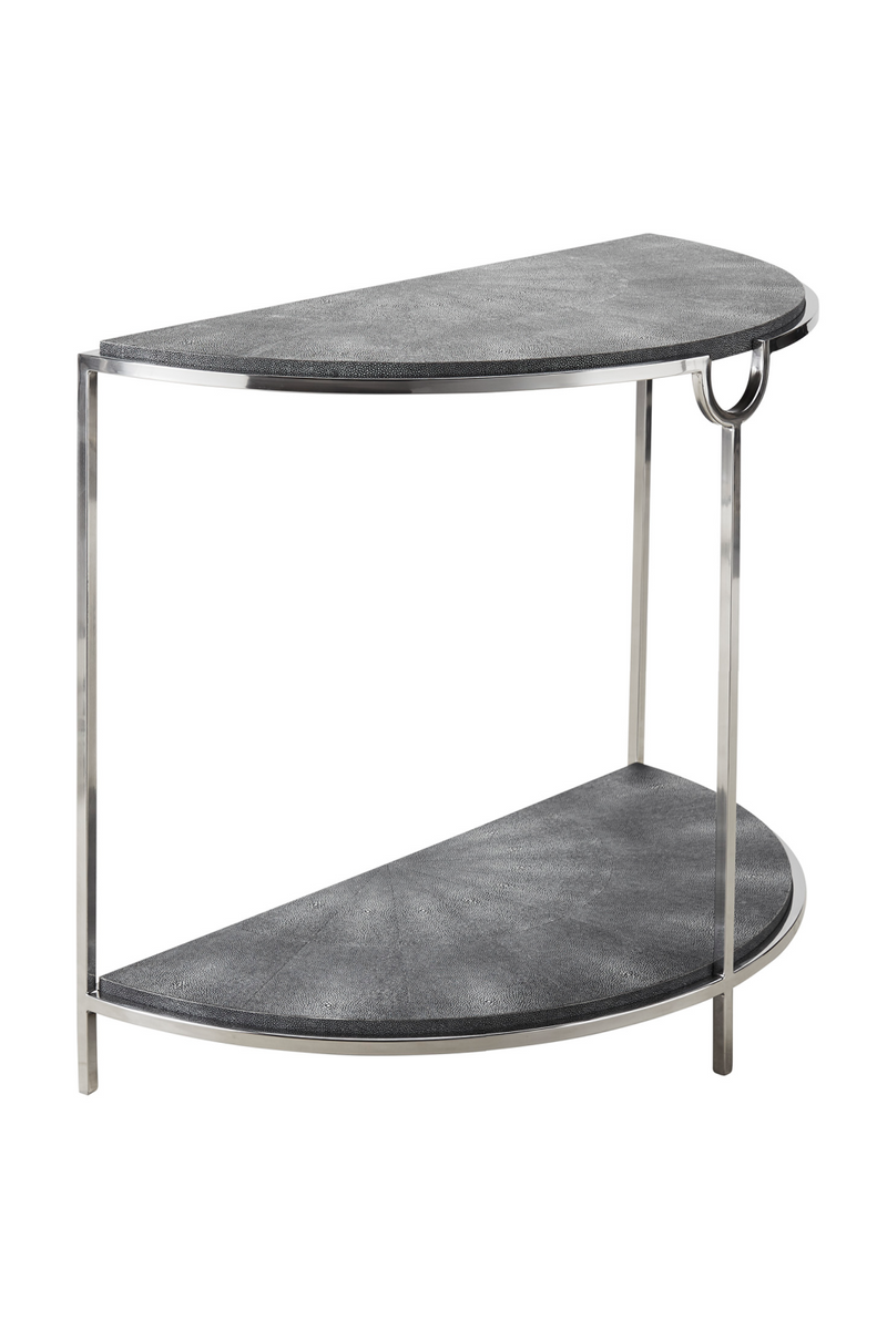 Console demi-cercle en galuchat gris | Andrew Martin Elise | Meubleluxe.fr