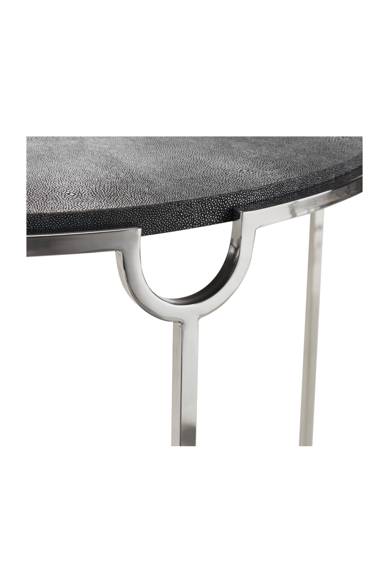 Console demi-cercle en galuchat gris | Andrew Martin Elise | Meubleluxe.fr