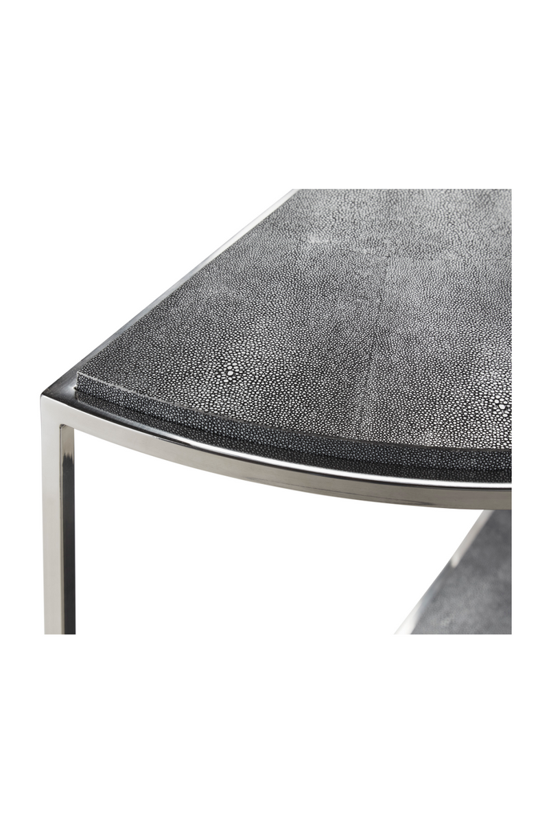 Console demi-cercle en galuchat gris | Andrew Martin Elise | Meubleluxe.fr