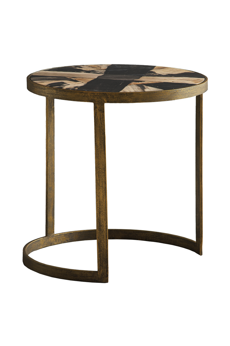 Tables d'appoint gigogne en bois pétrifié (Lot de 2) | Andrew Martin Jenna | Meubleluxe.fr