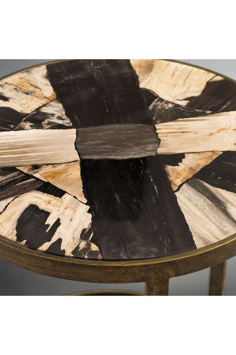 Tables d'appoint gigogne en bois pétrifié (Lot de 2) | Andrew Martin Jenna | Meubleluxe.fr