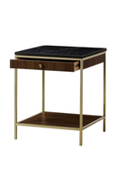 Table d'appoint en noyer et en marbre | Andrew Martin Chester | Muebleluxe.fr