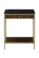 Table d'appoint en noyer et en marbre | Andrew Martin Chester | Muebleluxe.fr