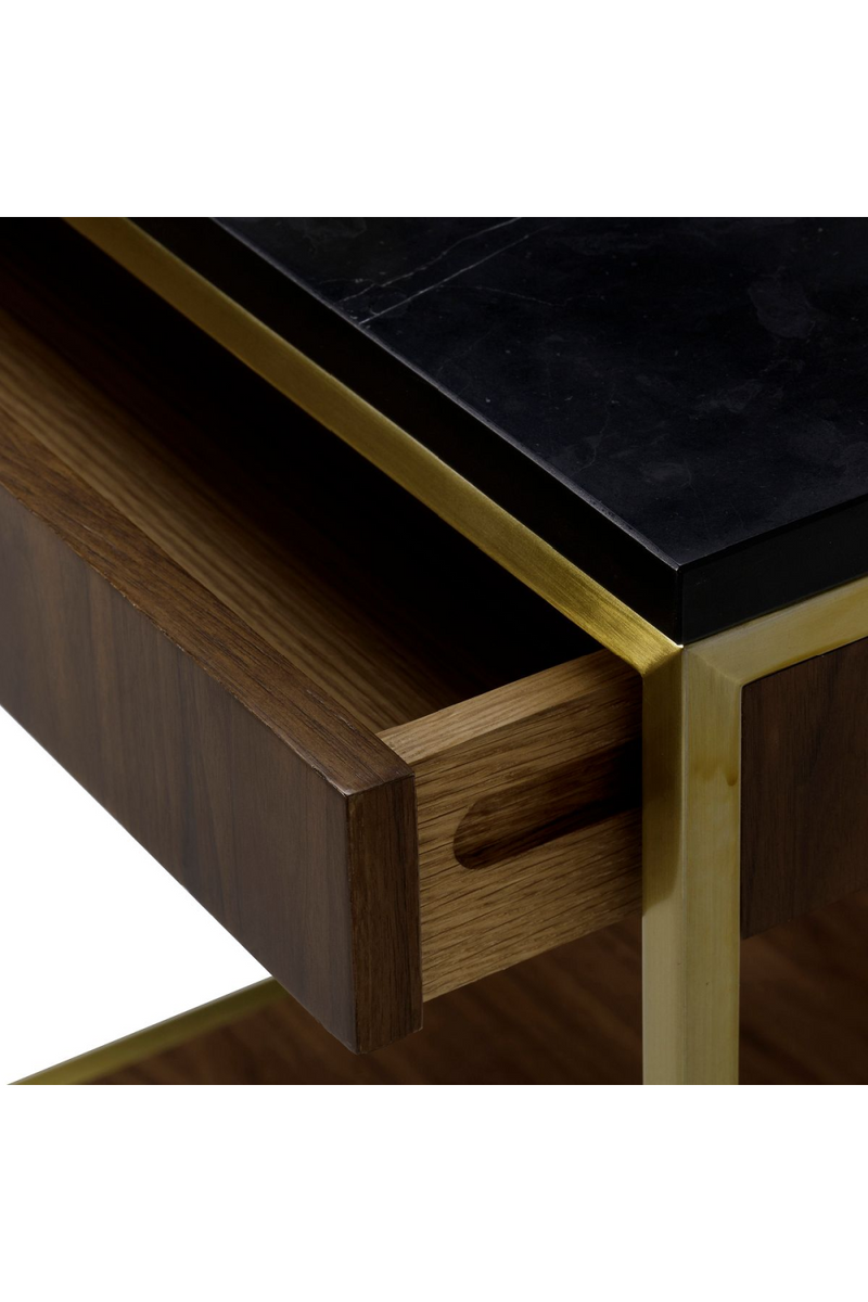 Table d'appoint en noyer et en marbre | Andrew Martin Chester | Muebleluxe.fr