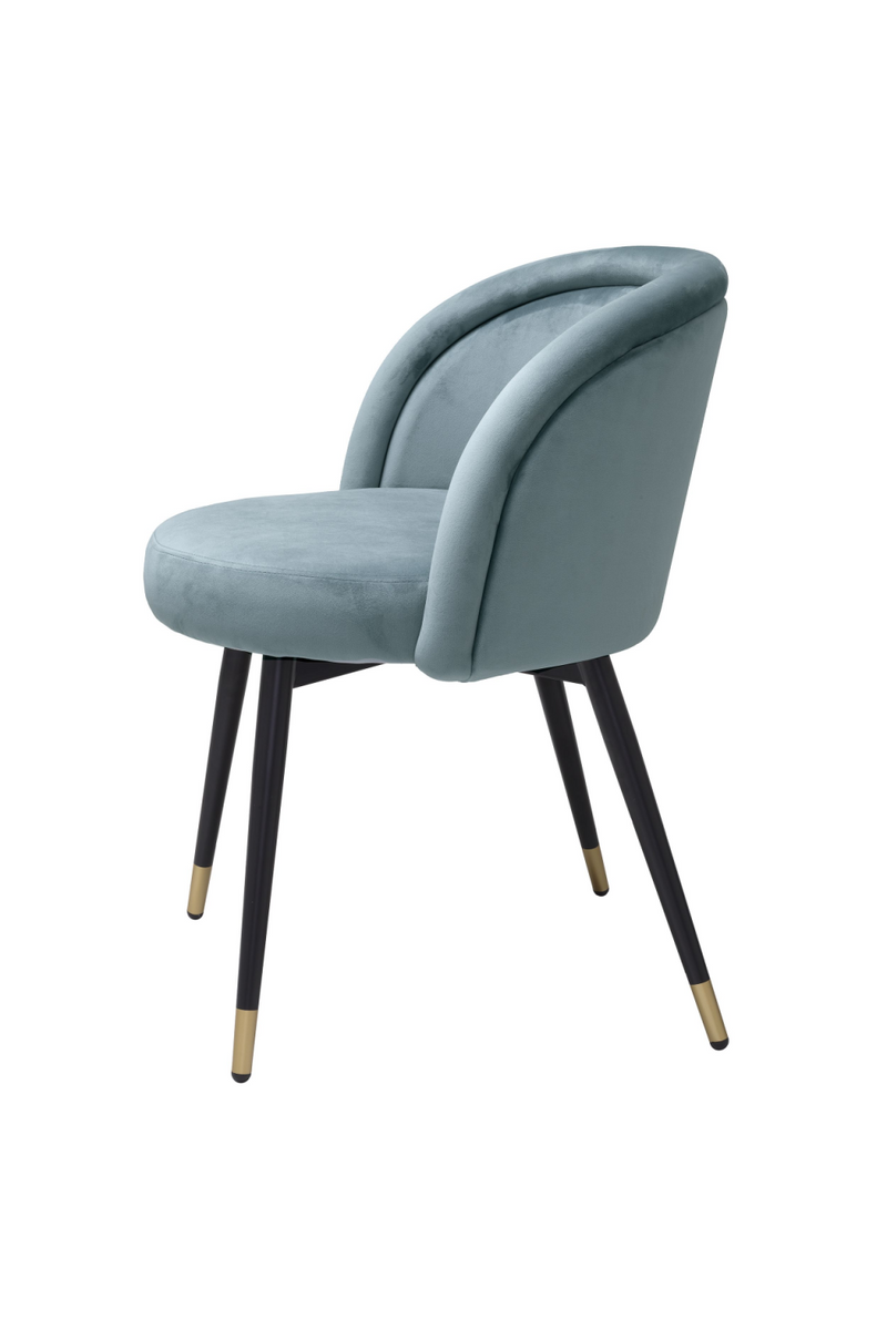 Chaise de salle à manger en velours bleu (Lot de 2) | Eichholtz Chloé | Meubleluxe.fr