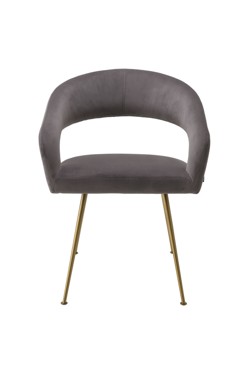 Chaise de salle à manger en velours gris | Eichholtz Bravo | Meubleluxe.fr