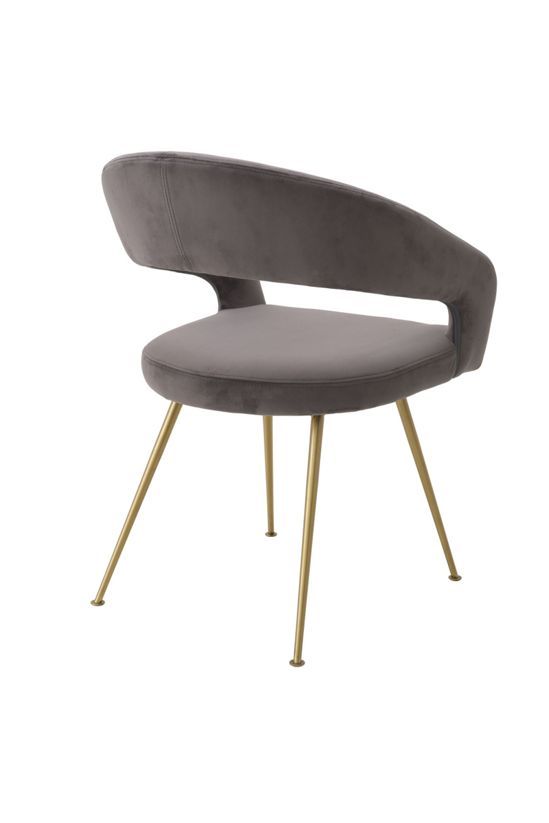 Chaise de salle à manger en velours gris | Eichholtz Bravo | Meubleluxe.fr