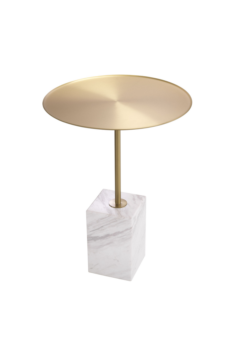 Table d'appoint en marbre blanc | Eichholtz Cole | Meubleluxe.fr