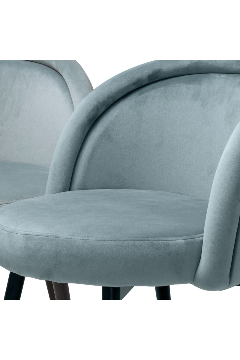 Chaise de salle à manger en velours bleu (Lot de 2) | Eichholtz Chloé | Meubleluxe.fr