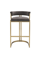 Chaise de comptoir en velours gris | Eichholtz Dante | Meubleluxe.fr