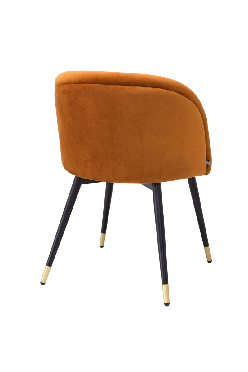 Chaise de salle à manger en velours orange (Lot de 2) | Eichholtz Chloé | Meubleluxe.fr