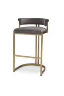 Chaise de comptoir en velours gris | Eichholtz Dante | Meubleluxe.fr