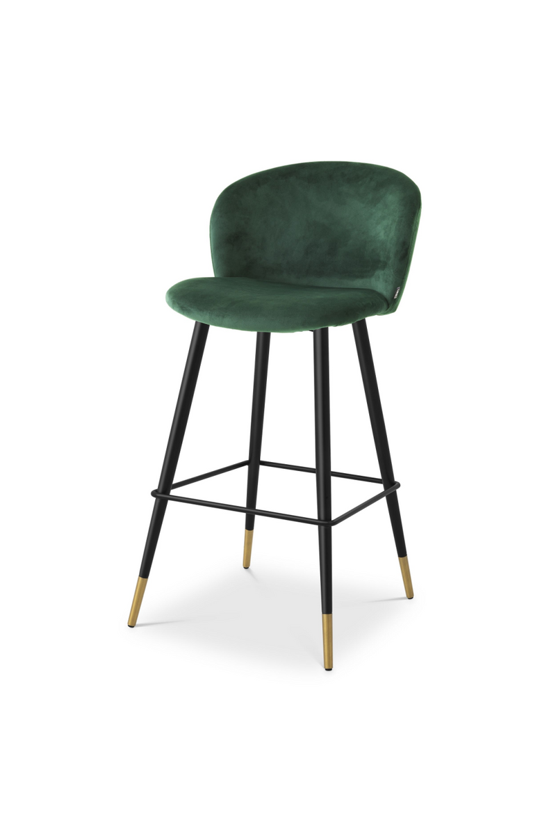 Chaise de bar en velours vert foncé Roche | Eichholtz Volante | Meubleluxe.fr