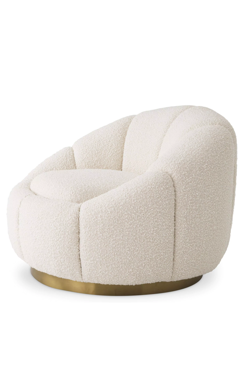 Fauteuil pivotant bouclé crème | Eichholtz Inger | Meubleluxe.fr