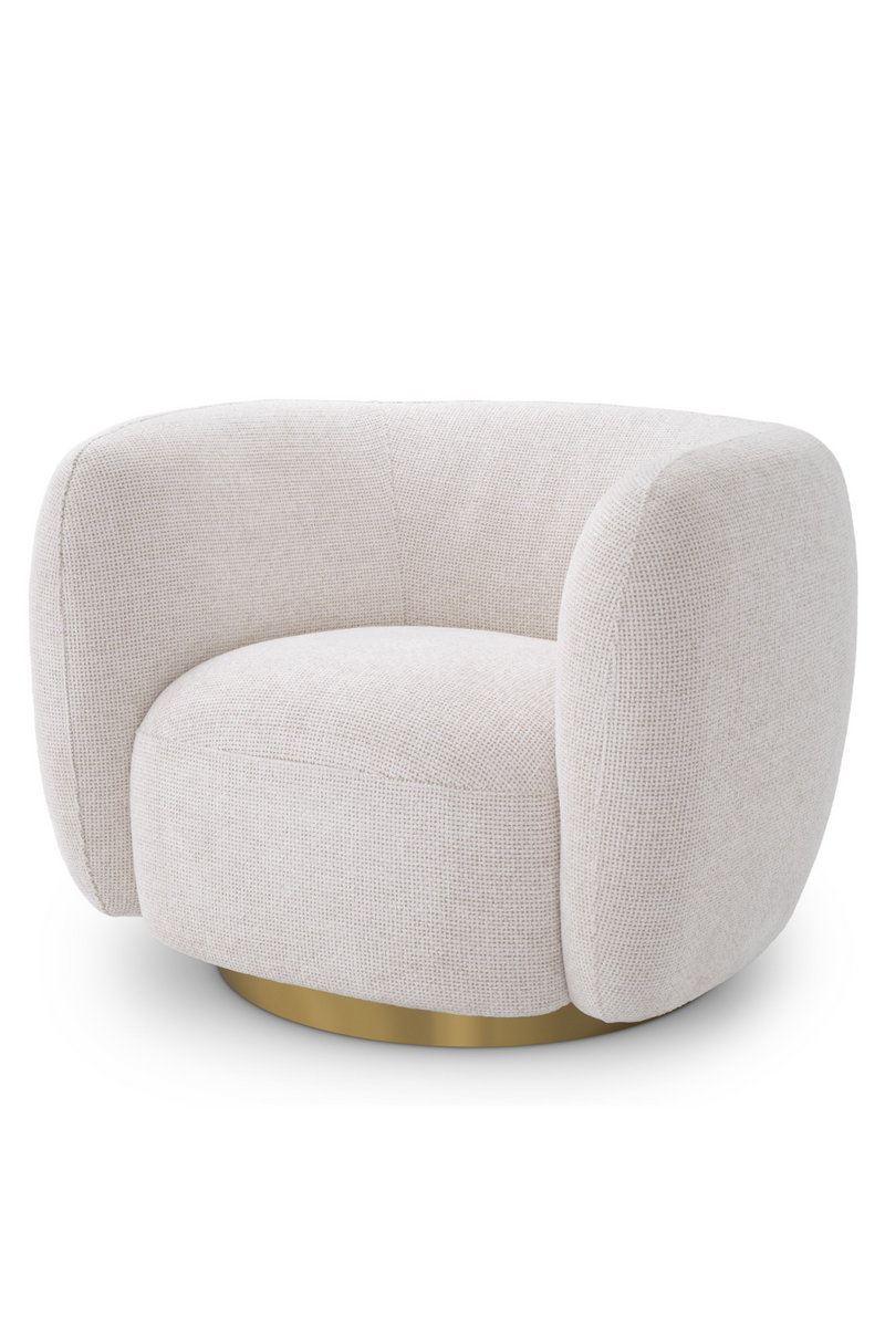 Fauteuil pivotant blanc cassé | Eichholtz Roxy | Meubleluxe.fr