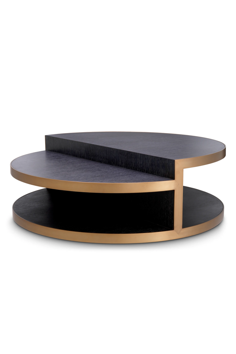 Table basse ronde en chêne | Eichholtz Nilo | Meubleluxe.fr