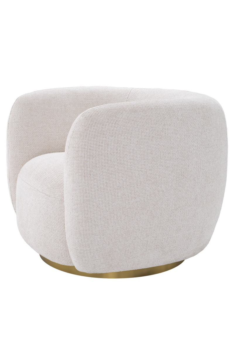 Fauteuil pivotant blanc cassé | Eichholtz Roxy | Meubleluxe.fr