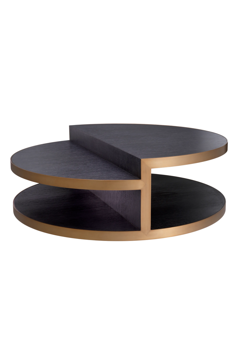 Table basse ronde en chêne | Eichholtz Nilo | Meubleluxe.fr