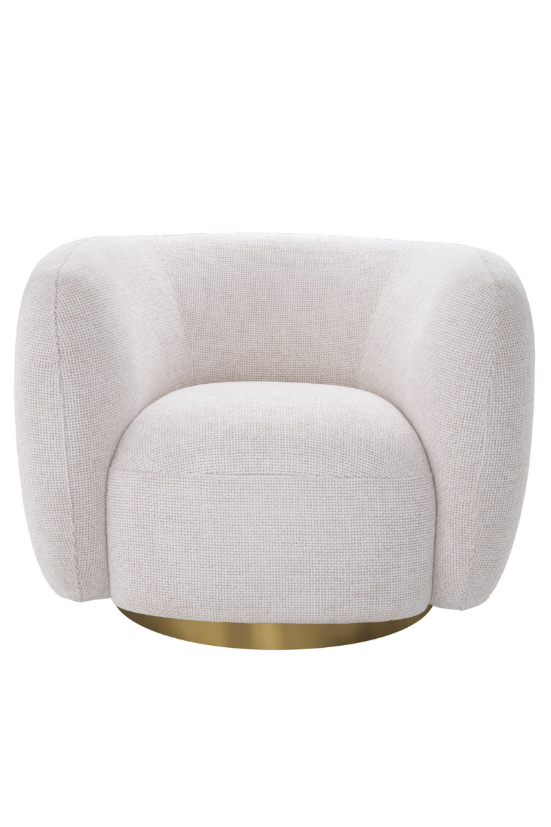 Fauteuil pivotant blanc cassé | Eichholtz Roxy | Meubleluxe.fr