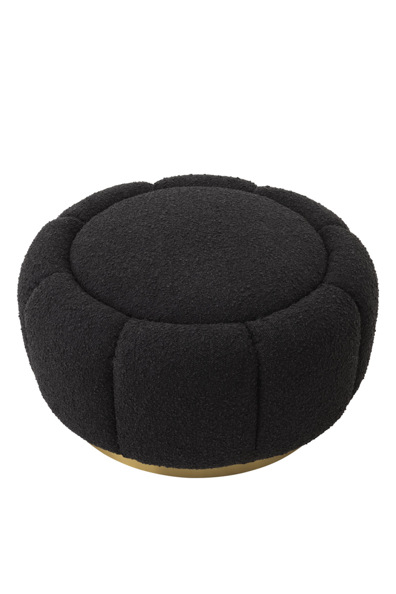 Pouf bouclé noir | Eichholtz Inger | Meubleluxe.fr