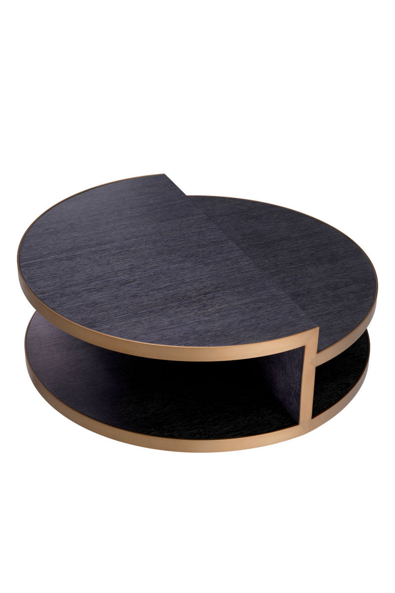 Table basse ronde en chêne | Eichholtz Nilo | Meubleluxe.fr