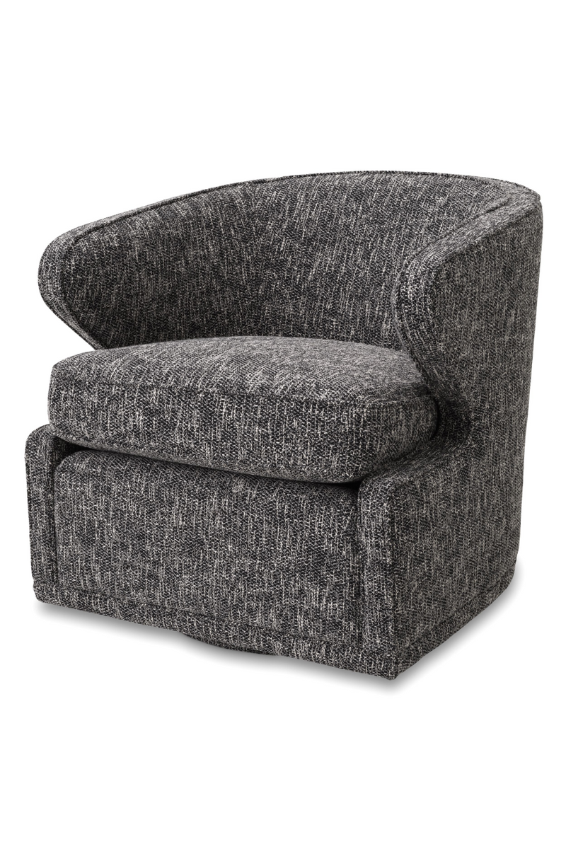 Fauteuil pivotant Cambon noir | Eichholtz Dorset | Meubleluxe.fr