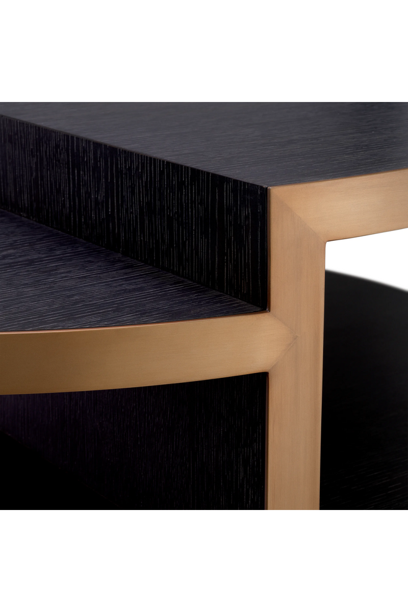 Table basse ronde en chêne | Eichholtz Nilo | Meubleluxe.fr