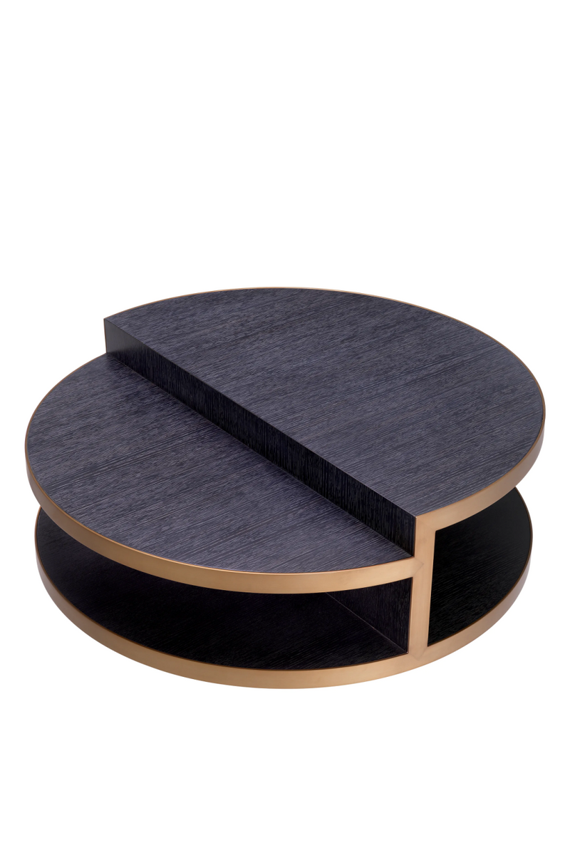 Table basse ronde en chêne | Eichholtz Nilo | Meubleluxe.fr