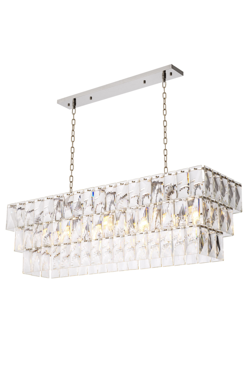 Lustre rectangulaire en cristal | Eichholtz Amazone | Meubleluxe.fr