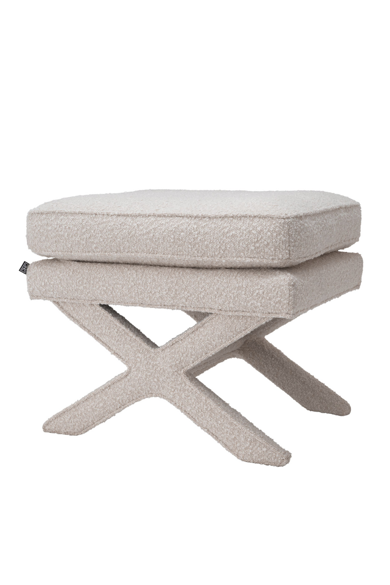 Pouf bouclé crème | Eichholtz Cordoba | Meubleluxe.fr