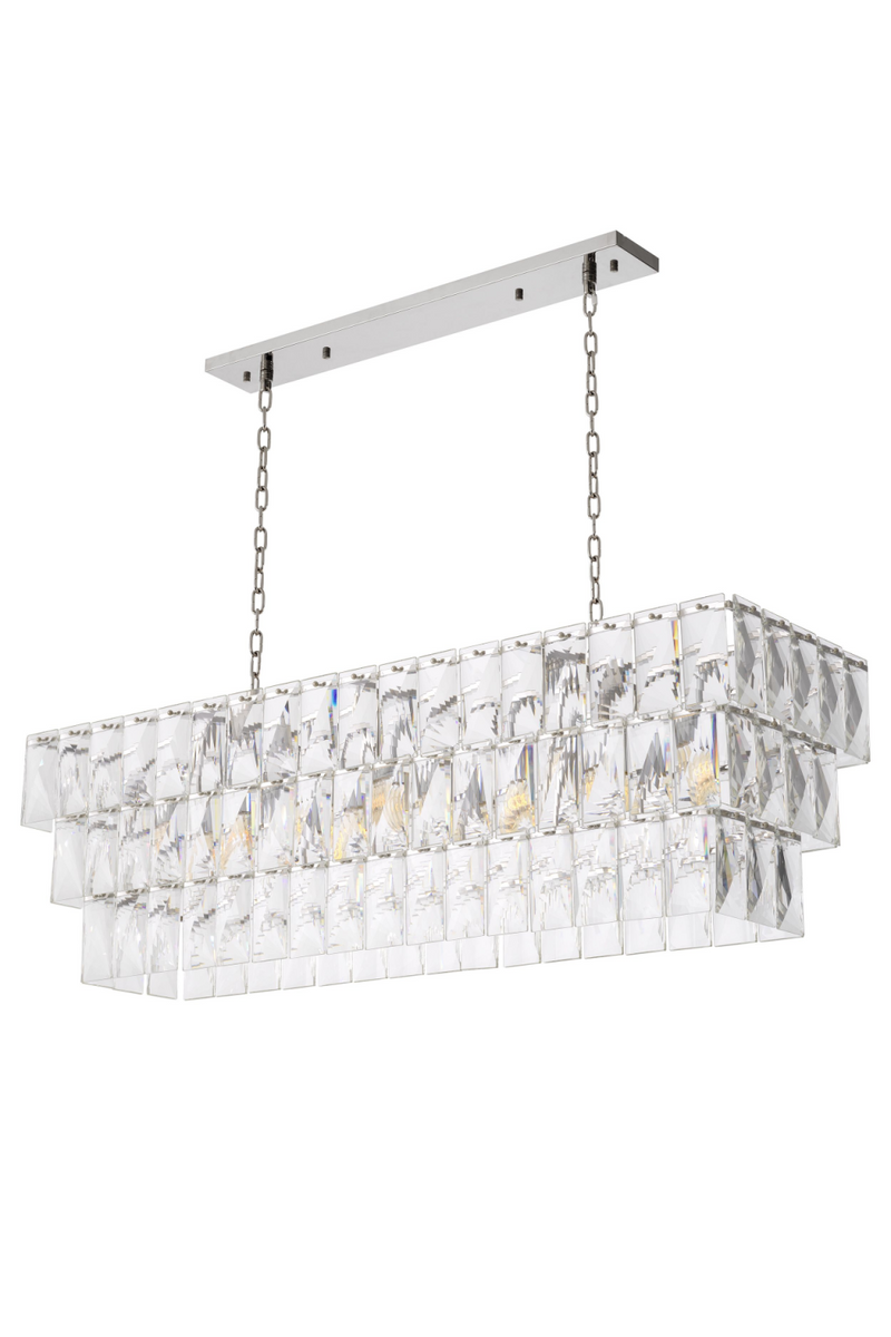 Lustre rectangulaire en cristal | Eichholtz Amazone | Meubleluxe.fr